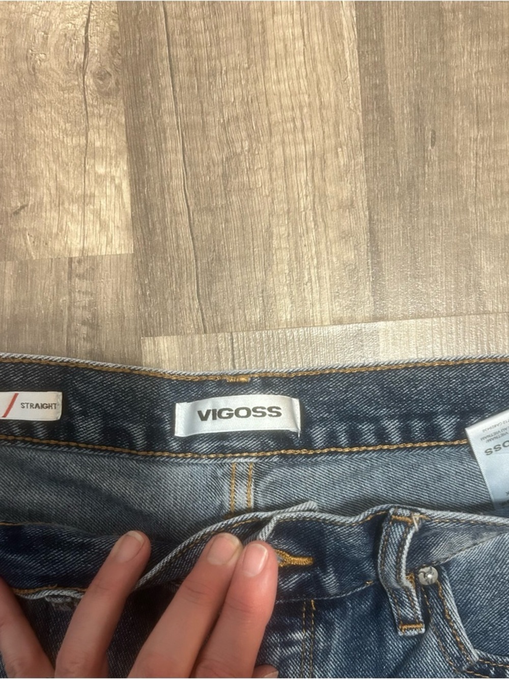 Vigoss Mid-Blue Wide Leg Distressed Jeans - Picture 4 of 8